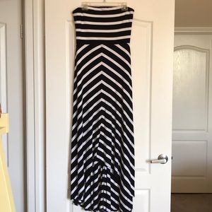 Black and white striped dress